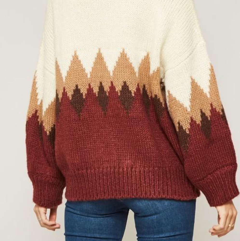 Chunky Knit Multi Print Sweater - Picture 5 of 5